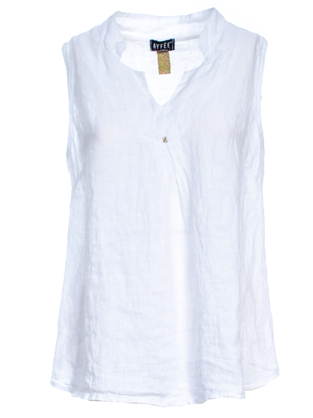 TOP SENZA MANICHE SCOLLO A V , 3TG - WHITE